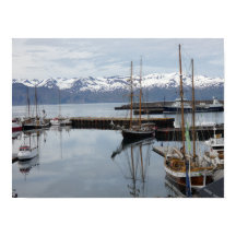 Northern Iceland Harbour Tall Ship Reflections