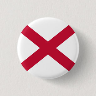Northern Ireland Badge - Red Saltire on White 1 Inch Round Button