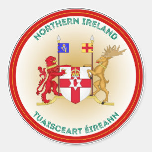 Northern Ireland Coat of Arms Circle Shape  Classic Round Sticker