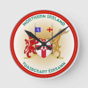 Northern Ireland Coat of Arms Circle Shape Round Clock