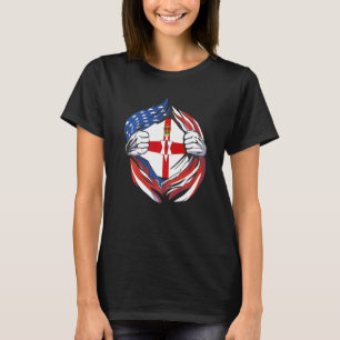 Northern Ireland Flag American Proud of My Irish H T-Shirt