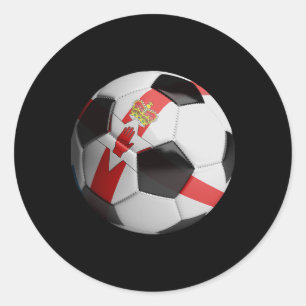 Northern Ireland Flag Footbyll Soccer Byll Classic Round Sticker