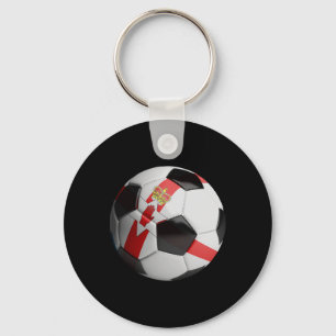 Northern Ireland Flag Footbyll Soccer Byll Keychain