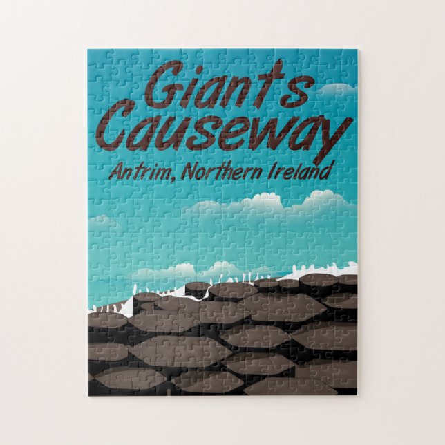 Northern Ireland Giants Causeway travel poster Jigsaw Puzzle (Vertical)