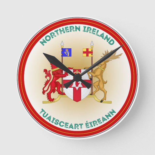 Northern Ireland Heritage Emblem Round Clock (Front)