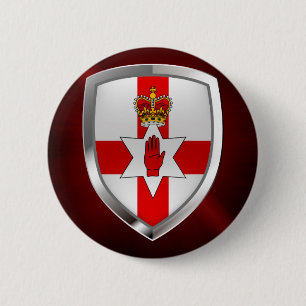 Northern Ireland Metallic Emblem 2 Inch Round Button