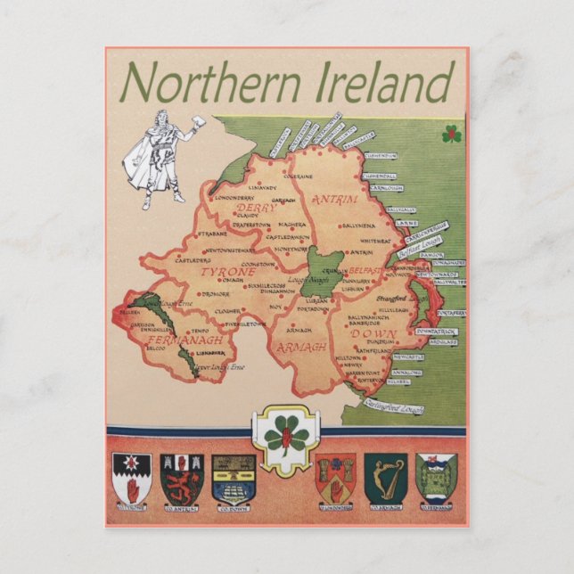 Northern Ireland retro Postcard (Front)