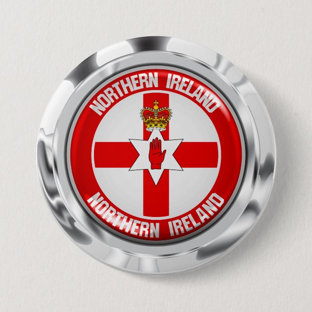 Northern Ireland Round Emblem 3 Inch Round Button (Front)