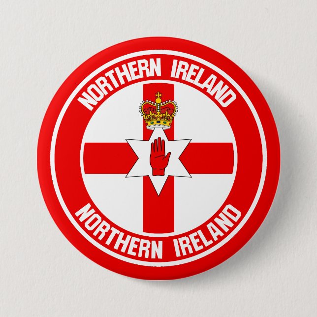 Northern Ireland Round Emblem 3 Inch Round Button (Front)