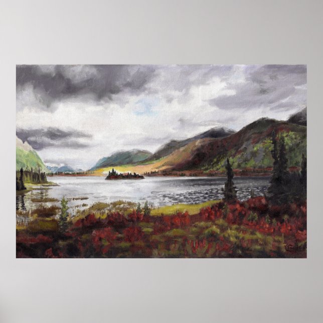 Northern Lake in Autumn: 36x24 Print (Front)