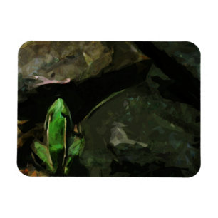 Northern Leopard Frog on Rocks Abstract Magnet