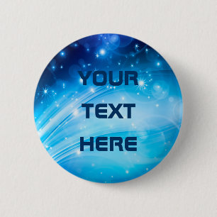 Northern Light Stars blue + your text & ideas 2 Inch Round Button