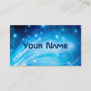 Northern Light Stars blue + your text & ideas Business Card