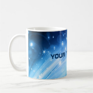 Northern Light Stars blue + your text & ideas Coffee Mug