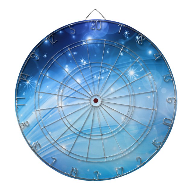 Northern Light Stars blue + your text & ideas Dartboard (Front)
