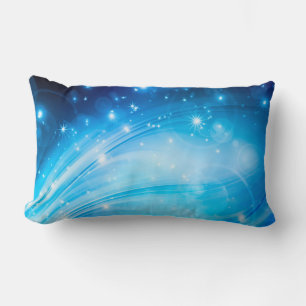 Northern Light Stars blue + your text & ideas Lumbar Pillow
