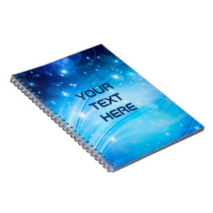 Northern Light Stars blue + your text & ideas Notebook