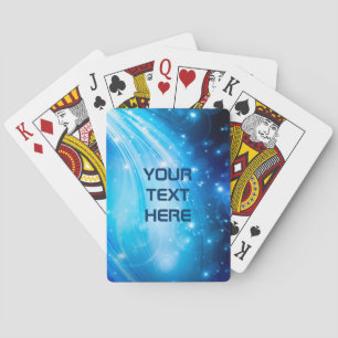 Northern Light Stars blue + your text & ideas Playing Cards