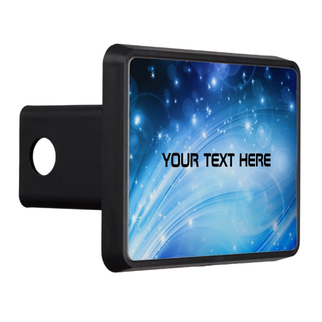 Northern Light Stars blue + your text & ideas Trailer Hitch Cover (Right)