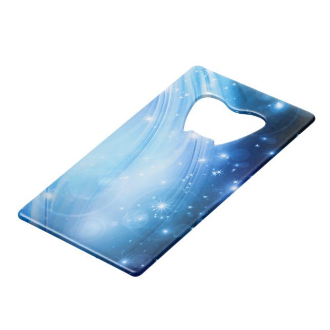 Northern Light Stars blue + your text & ideas Wallet Bottle Opener (Front Angled)