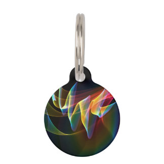 Northern Lights, Abstract Rainbow Aurora Pet Tag