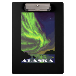 Northern Lights and Orcas Vintage Travel Clipboard