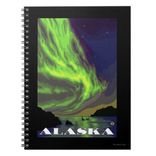 Northern Lights and Orcas Vintage Travel Notebook