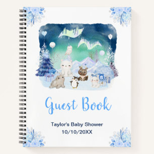 Northern Lights Animals Baby Shower Guest Book