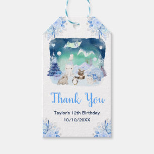 Northern Lights Animals Birthday Party Thank You Gift Tags
