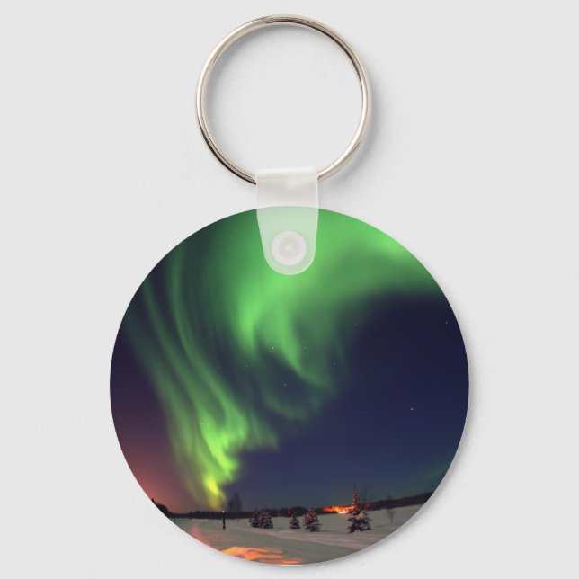 Northern Lights at Bear Lake Keychain (Front)