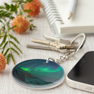Northern Lights Aurora Borealis Alaska Stars Keychain