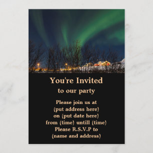 Northern Lights - Aurora Borealis Iceland Invitation