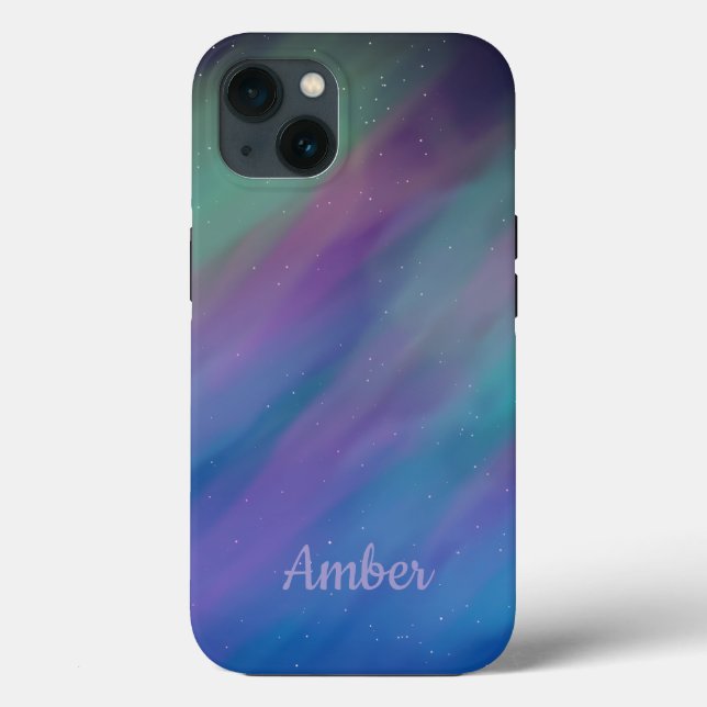 Northern Lights Aurora Borealis Night Personalized Case-Mate iPhone Case (Back)