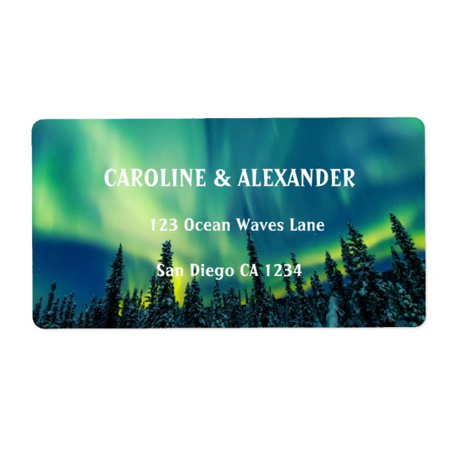 Northern Lights Aurora Borealis Night Sky Wedding  (Front)