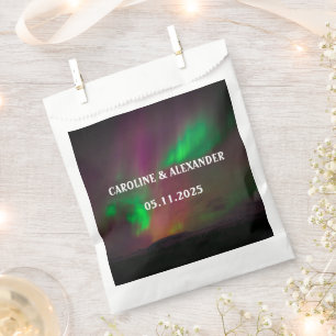 Northern Lights Aurora Borealis Night Sky Wedding Favour Bag