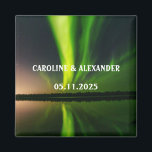 Northern Lights Aurora Borealis Night Sky Wedding Magnet<br><div class="desc">Northern lights,  Aurora Borealis Wedding magnet. Night sky,  stars,  mountain magnet. Personalize with your Names and the date of the Wedding.</div>