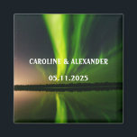 Northern Lights Aurora Borealis Night Sky Wedding Magnet<br><div class="desc">Northern lights,  Aurora Borealis Wedding magnet. Night sky,  stars,  mountain magnet. Personalize with your Names and the date of the Wedding.</div>