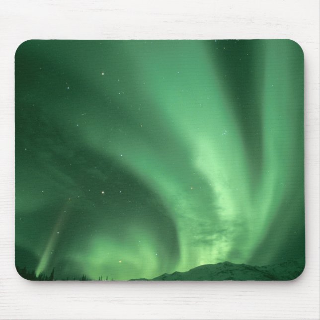 Northern lights, Aurora borealis, over foothills Mouse Pad (Front)