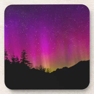 Northern Lights Aurora Borealis Starry Night Sky Coaster