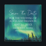 Northern Lights Aurora Borealis Wedding Magnet<br><div class="desc">Elegant,  modern,  trendy Aurora Borealis Wedding,  Save the Date magnet. Northern Lights,  Alaska. You can personalize it with your details.</div>