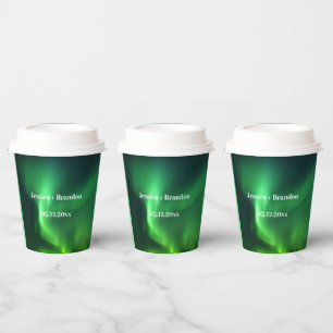 Northern Lights Aurora Borealis Wedding Paper Cups