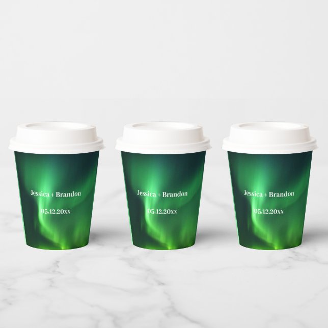 Northern Lights Aurora Borealis Wedding Paper Cups (Multi)