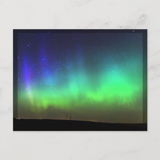 Northern Lights - black border postcard (Front)