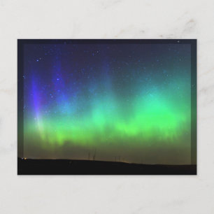 Northern Lights - carte postale frontière noire
