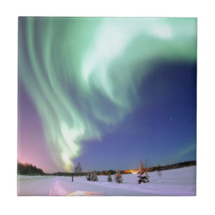 Northern Lights Chic Ribbon Of Lights Jade Glow Tile