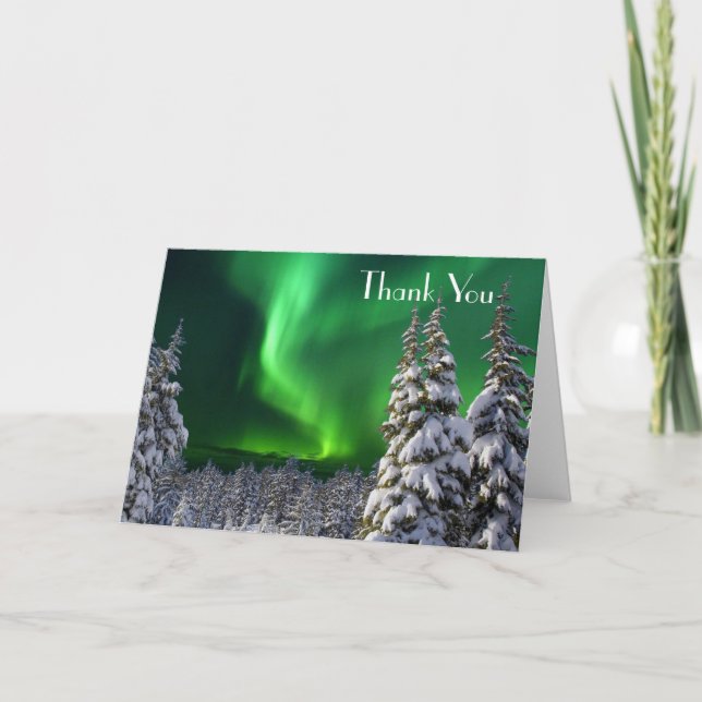 Northern lights during winter  card (Front)