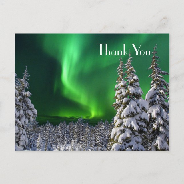 Northern lights during winter   postcard (Front)