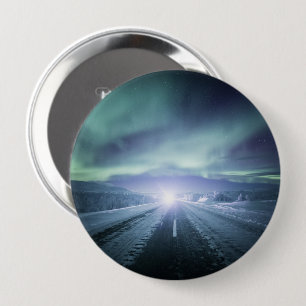 Northern Lights Finland 4 Inch Round Button