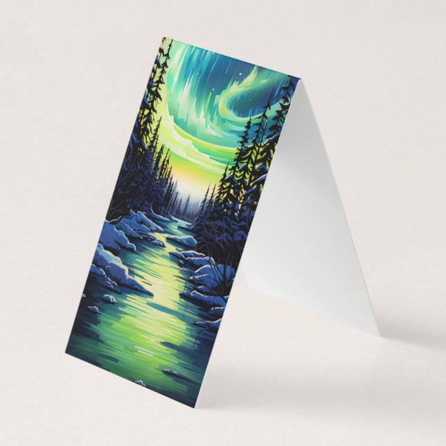Northern Lights Folding Bookmarks Bookmarkers Business Card (Front)