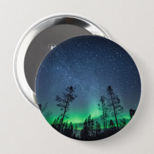 Northern Lights Forest 4 Inch Round Button